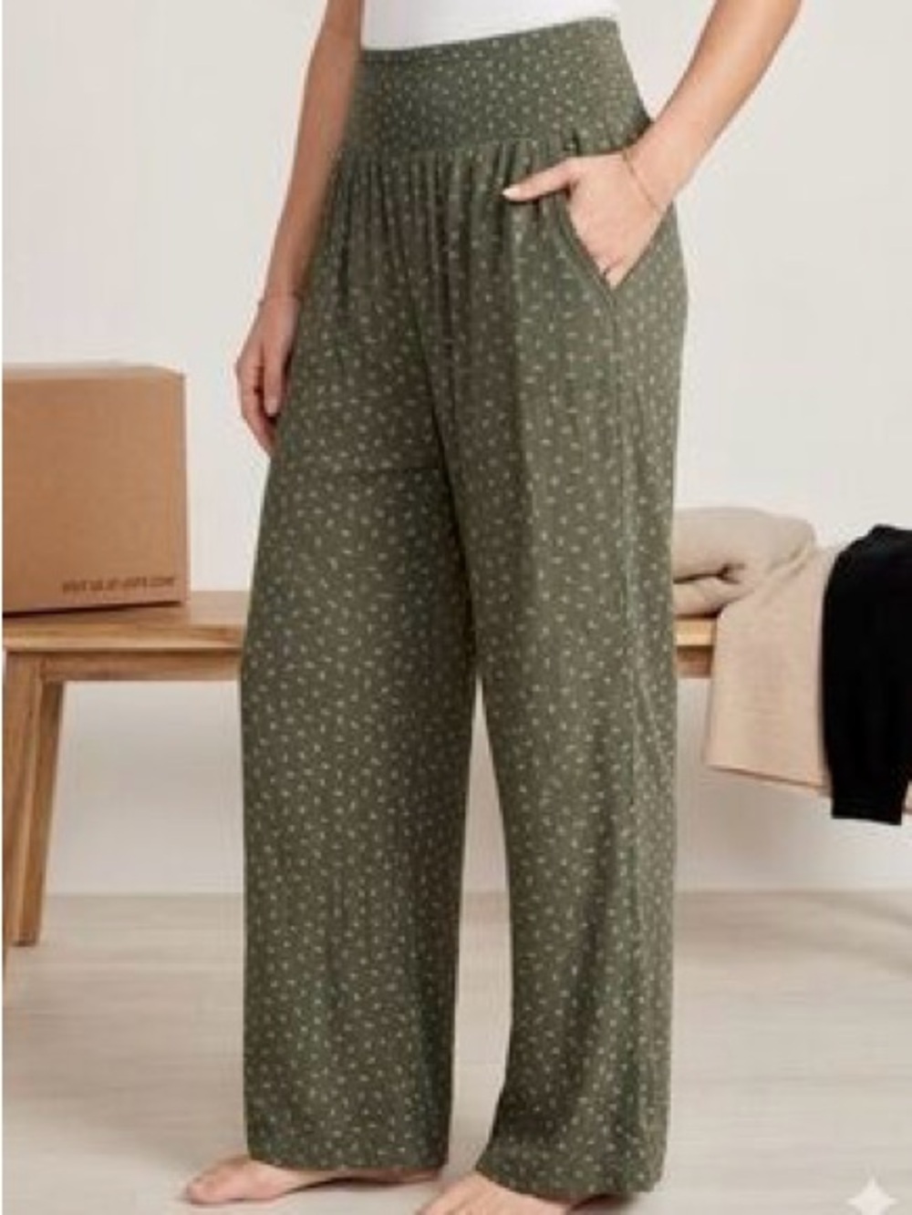 Wide Leg Pull On Pants
